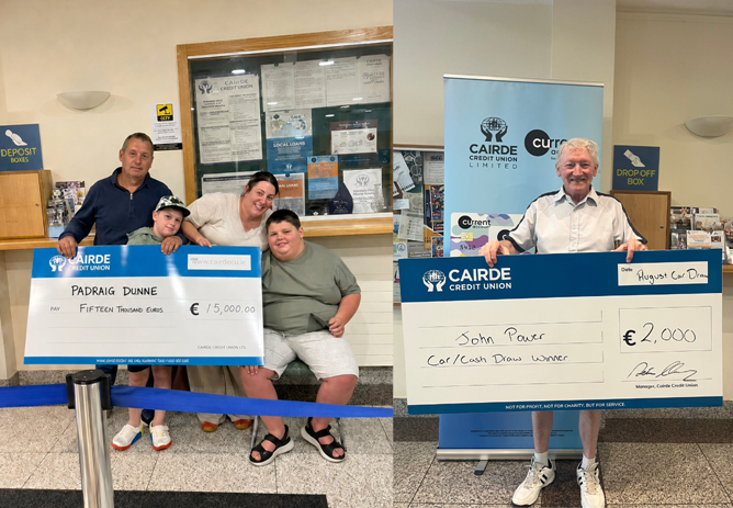 August Car/Cash Draw Winners 🎉