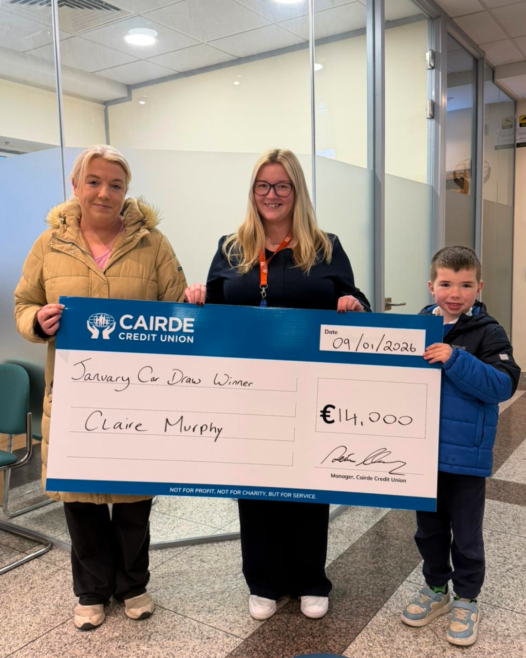 €14,000 January Car/Cash Draw winner 💶