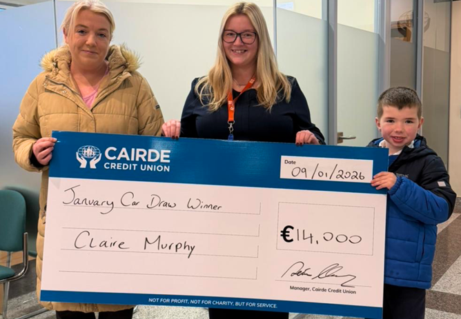 €14,000 January Car/Cash Draw winner 💶