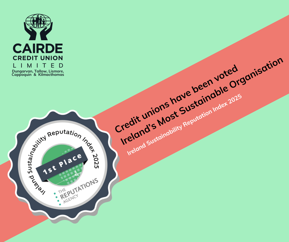 Credit Unions Ranked No.1 in the Ireland Sustainability Reputation Index 2025