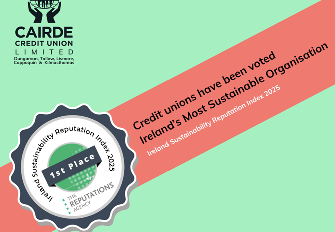 Credit Unions Ranked No.1 in the Ireland Sustainability Reputation Index 2025