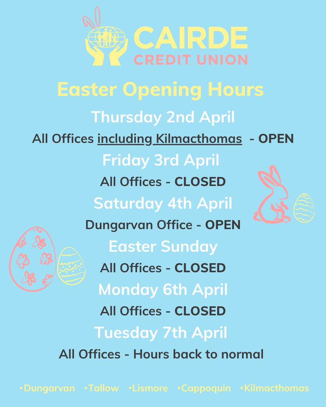 Easter Opening Hours 2026