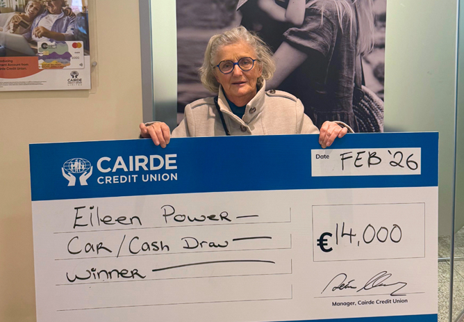 €14,000 February Car/Cash Draw winner — Eileen Power! 🎉